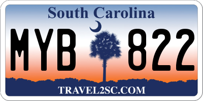 SC license plate MYB822