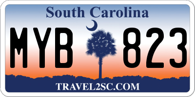SC license plate MYB823