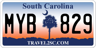SC license plate MYB829