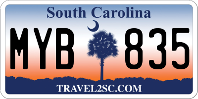 SC license plate MYB835