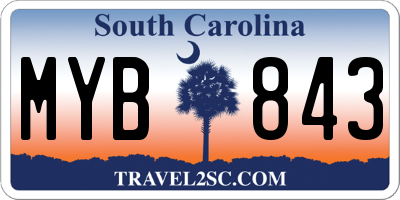 SC license plate MYB843
