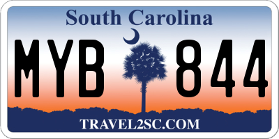 SC license plate MYB844