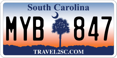 SC license plate MYB847