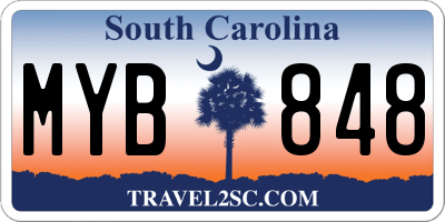 SC license plate MYB848