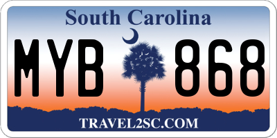 SC license plate MYB868
