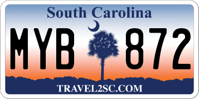 SC license plate MYB872