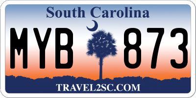 SC license plate MYB873