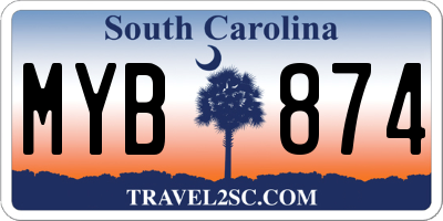 SC license plate MYB874