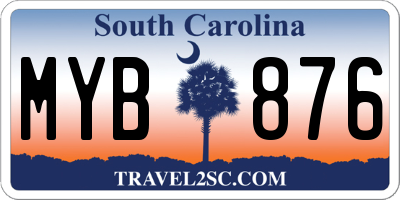 SC license plate MYB876
