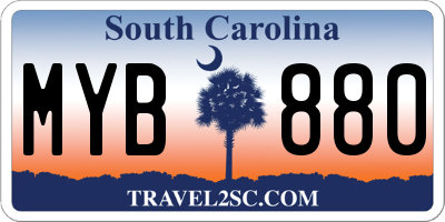 SC license plate MYB880