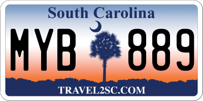 SC license plate MYB889