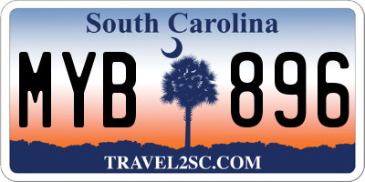 SC license plate MYB896