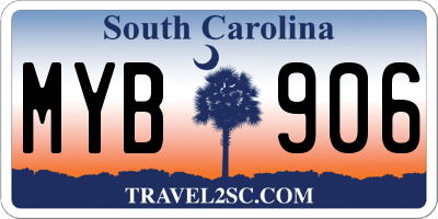 SC license plate MYB906