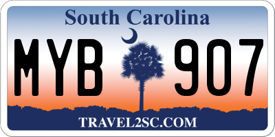 SC license plate MYB907
