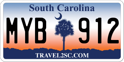 SC license plate MYB912