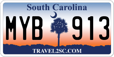 SC license plate MYB913