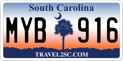SC license plate MYB916