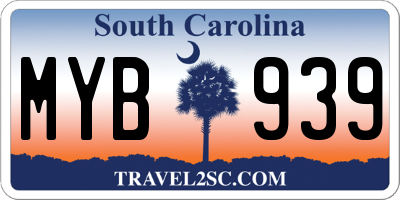 SC license plate MYB939