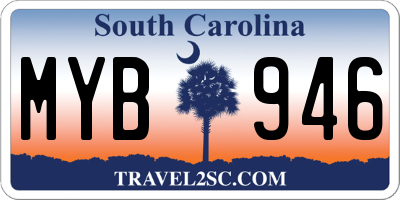 SC license plate MYB946