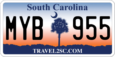 SC license plate MYB955