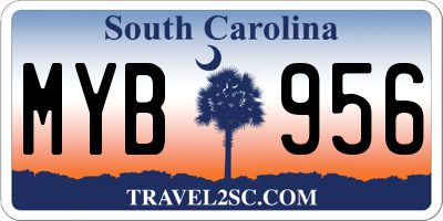 SC license plate MYB956