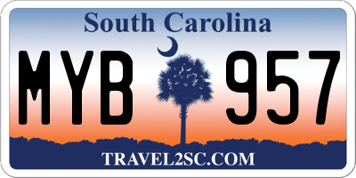 SC license plate MYB957
