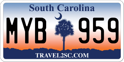 SC license plate MYB959