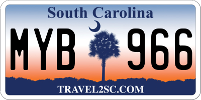 SC license plate MYB966