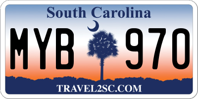 SC license plate MYB970