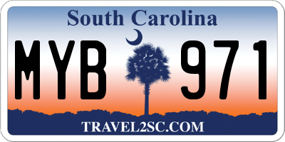 SC license plate MYB971