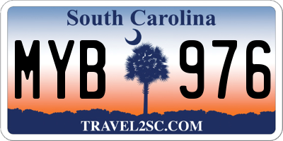 SC license plate MYB976