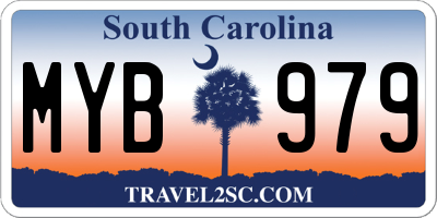 SC license plate MYB979
