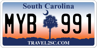 SC license plate MYB991