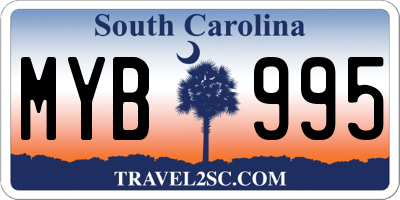 SC license plate MYB995