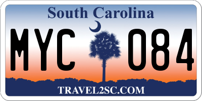 SC license plate MYC084