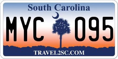 SC license plate MYC095