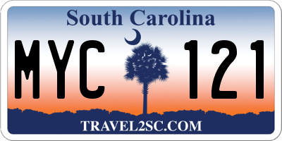 SC license plate MYC121