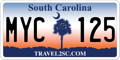 SC license plate MYC125