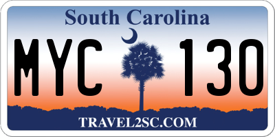 SC license plate MYC130