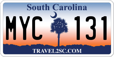 SC license plate MYC131
