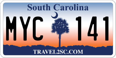 SC license plate MYC141