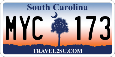 SC license plate MYC173