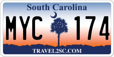 SC license plate MYC174