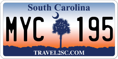 SC license plate MYC195