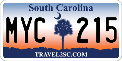 SC license plate MYC215