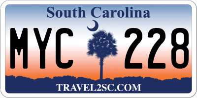 SC license plate MYC228