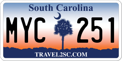 SC license plate MYC251