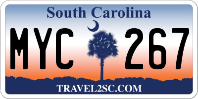 SC license plate MYC267