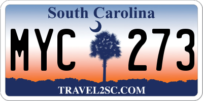 SC license plate MYC273
