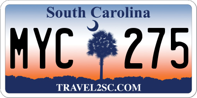 SC license plate MYC275